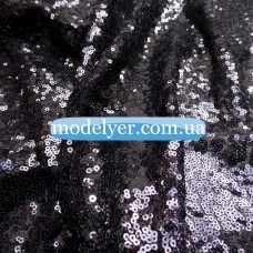 Ткань Пайеточная мелкая (черный)